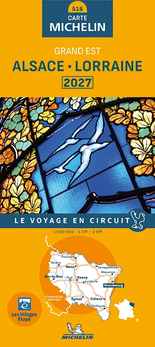 Michelin Wegenkaart 516 Alsace - Lorraine 2026 – boek cover