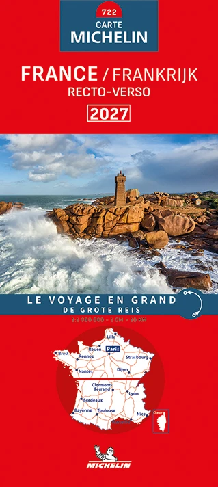 Michelin Wegenkaart Frankrijk 2-zijdig 2027 – boek cover