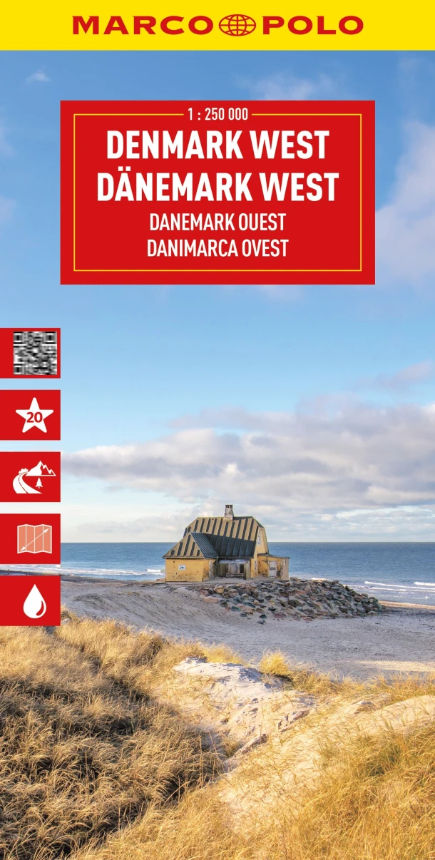 Marco Polo Wegenkaart Denemarken-West – boek cover