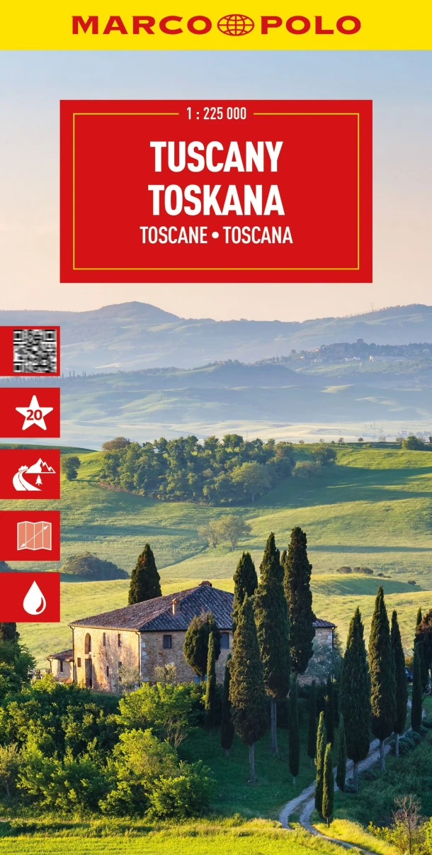 MARCO POLO WEGENKAART TOSCANE – boek cover
