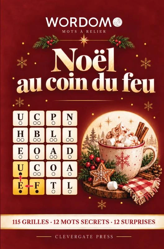 Noël au coin du feu - Jeux de lettres apaisants pour adultes – Clevergate Press – boek cover
