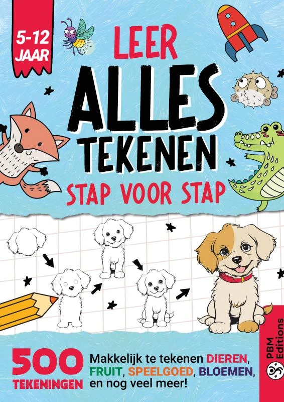 Leer alles tekenen, stap voor stap – PBM Editions – boek cover