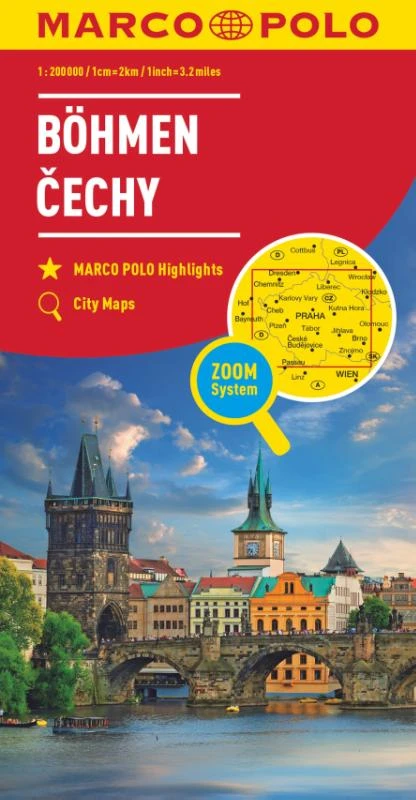 Marco Polo Wegenkaart 01 Tsjechië - Bohemen West en Midden – boek cover