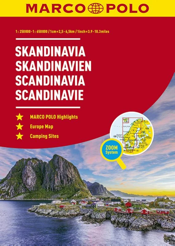 Marco Polo Wegenatlas Scandinavië – boek cover