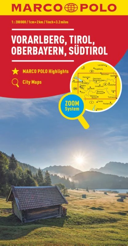 Marco Polo Wegenkaart 03 Vorarlberg, Tirol, Hoog-Beieren, – boek cover