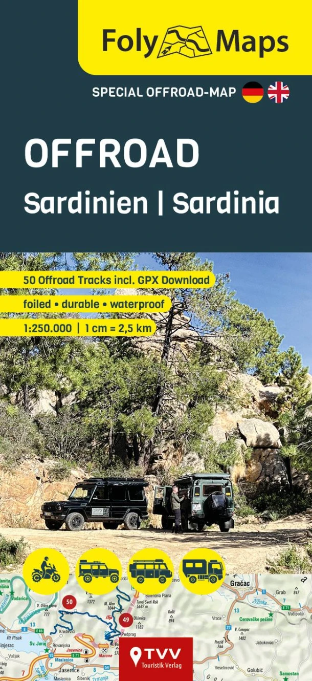 FolyMaps OFFROAD Sardinia 1:250,000 – Martin Schempp – boek cover