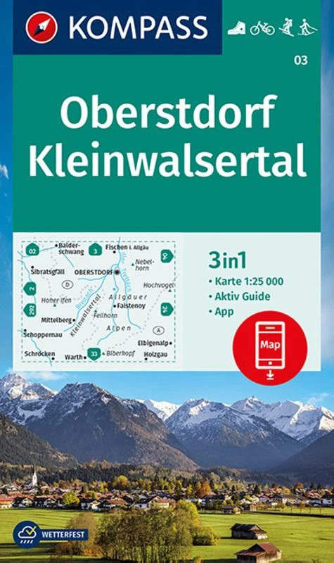 Kompass WK03 Oberstdorf, Kleinwalsertal – boek cover