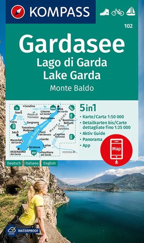 Kompass WK102 Gardasee, Gardameer, Monte Baldo – boek cover