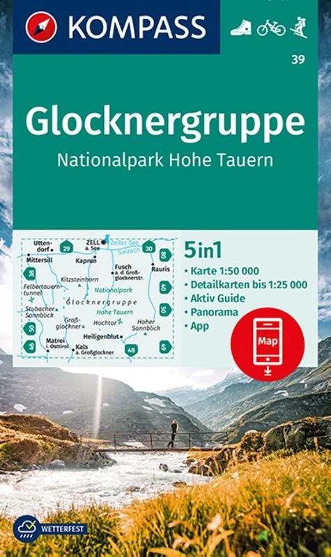 Kompass WK39 Glocknergruppe, Nationalpark Hohe Tauern – KOMPASS-Karten GmbH – boek cover
