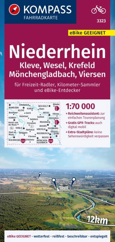 Kompass FK3323 Fietskaart Niederrhein – boek cover