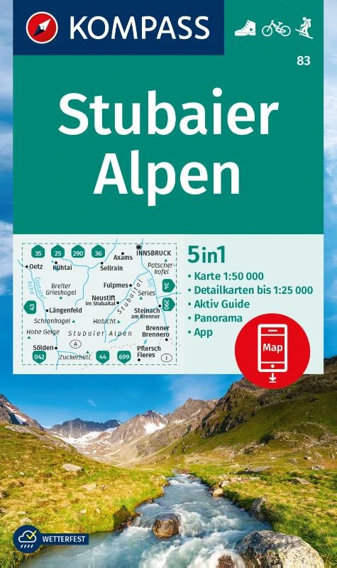Kompass WK83 Stubaier Alpen – boek cover