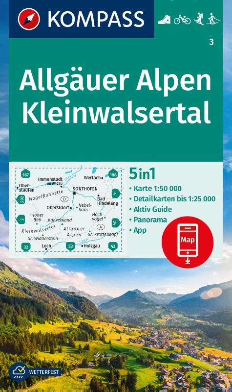 Kompass WK3 Allgäuer Alpen, Kleinwalsertal – boek cover