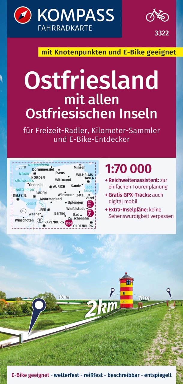 Kompass FK3322 Ostfriesland – boek cover