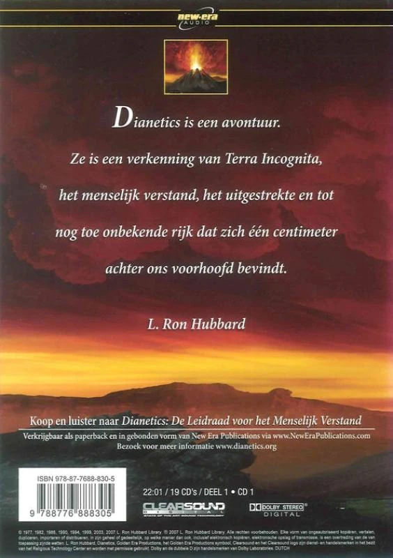 Dianetics de Leidraad voor het Menselijk Verstand – L. Ron Hubbard – boek cover