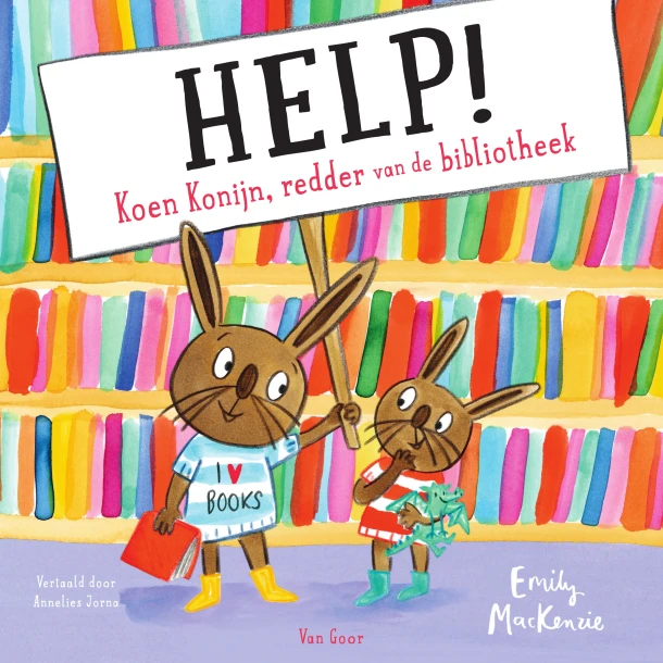 Help! Koen Konijn, redder van de bibliotheek – Emily MacKenzie – boek cover