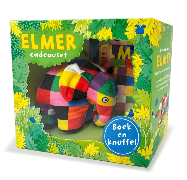 Elmer boek en knuffel cadeauset – David McKee – boek cover