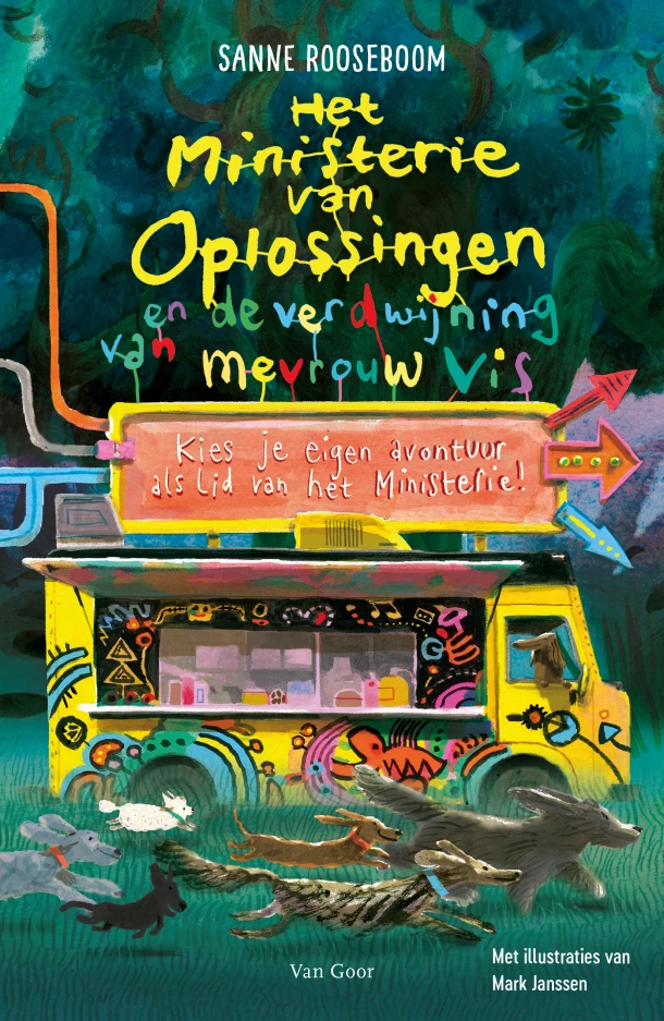 Ministerie van Oplossingen en de verdwijning van mevrouw Vis – Sanne Rooseboom – boek cover