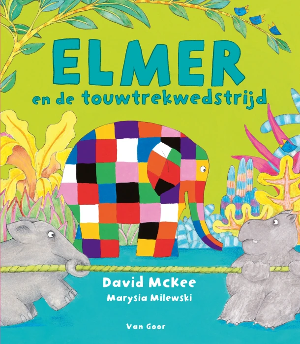 Elmer en de touwtrekwedstrijd – David McKee – boek cover