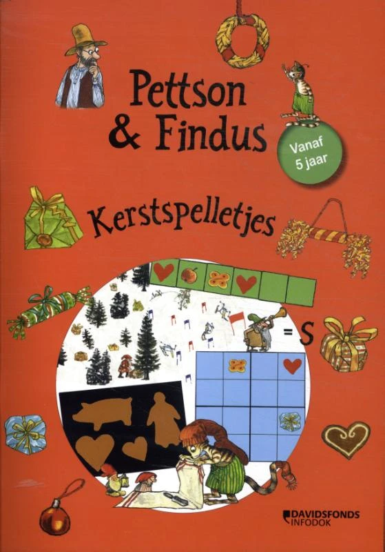 Pettson en Findus Kerstspelletjes – Sven Nordqvist – boek cover