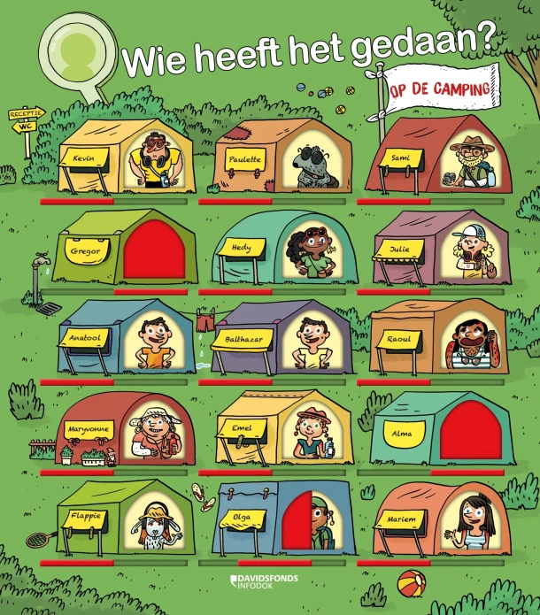 Wie heeft het gedaan? Op de camping – Pascal Prévot – boek cover