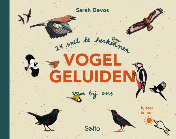 24 snel te herkennen vogelgeluiden van bij ons – Sarah Devos – boek cover