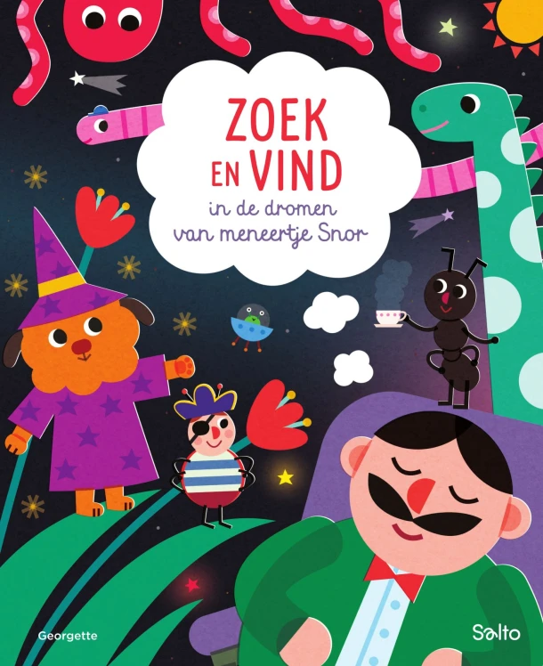Zoek en vind in de dromen van meneertje Snor – Georgette – boek cover