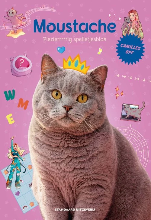 Moustache plezierrrrrig spelletjesblok – Camille – boek cover