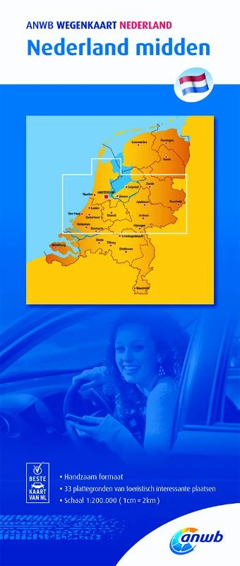 Nederland midden 1:200000 – ANWB – boek cover