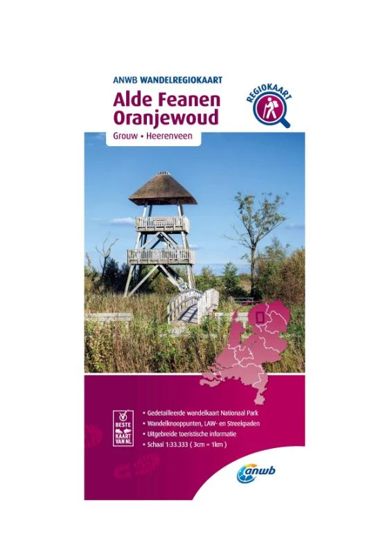 Wandelregiokaart Alde Feanen, Oranjewoud 1:33.333 – ANWB – boek cover