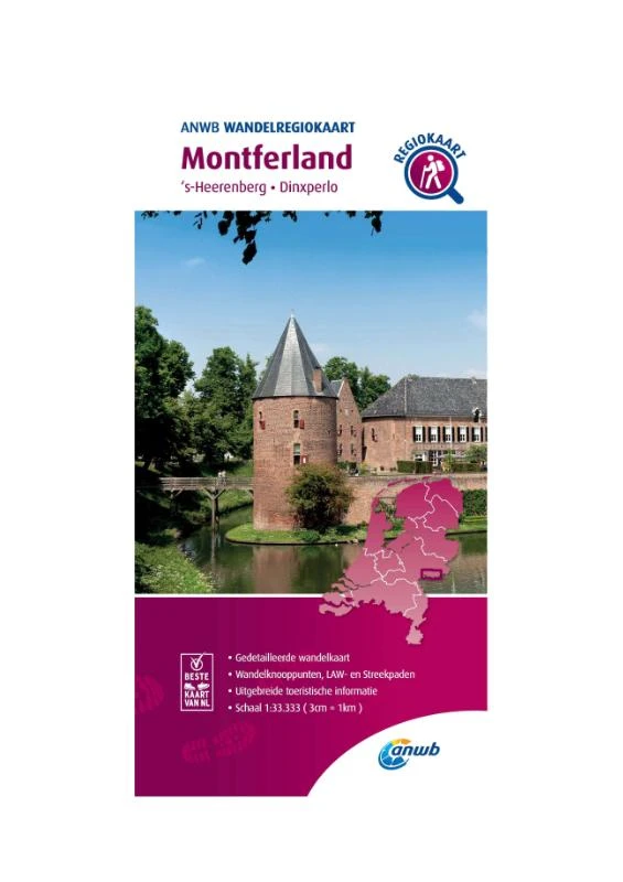 Wandelregiokaart Montferland 1:33.333 – ANWB – boek cover