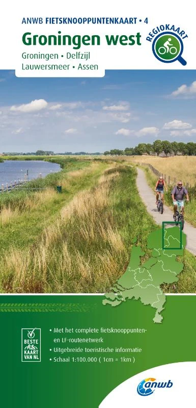 Fietsknooppuntenkaart Groningen west 1:100.000 – ANWB – boek cover