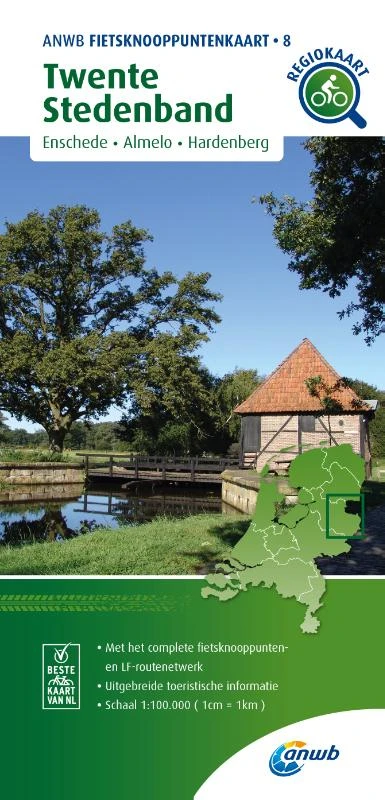 Fietsknooppuntenkaart Twente Stedenband 1:100.000 – ANWB – boek cover