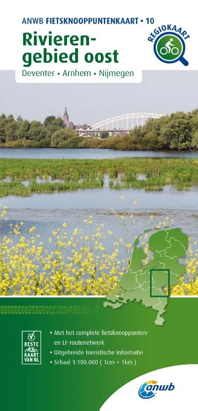 Fietsknooppuntenkaart Rivierengebied oost 1:100.000 – ANWB – boek cover