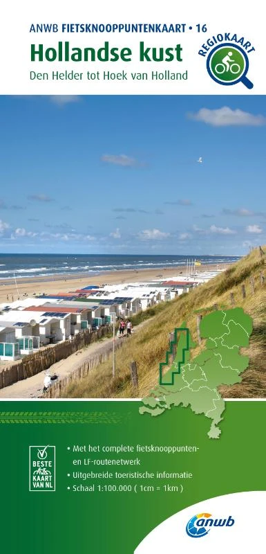 Fietsknooppuntenkaart Hollandse kust 1:100.000