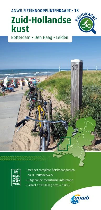 Fietsknooppuntenkaart Zuid-Hollandse kust 1:100.000 – ANWB – boek cover