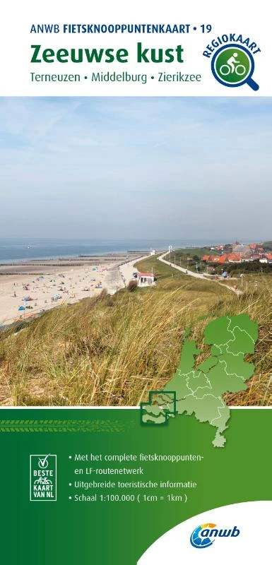 Fietsknooppuntenkaart Zeeuwse kust 1:100.000 – ANWB – boek cover