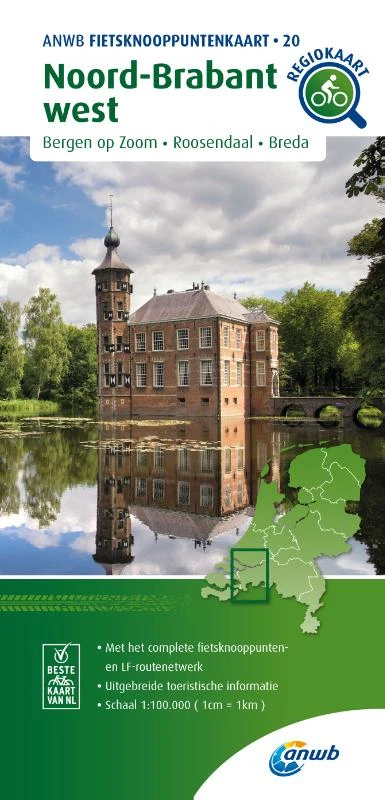 Fietsknooppuntenkaart Noord-Brabant west 1:100.000 – ANWB – boek cover