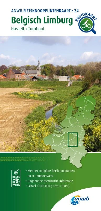 Fietsknooppuntenkaart Belgisch Limburg 1:100.000 – ANWB – boek cover