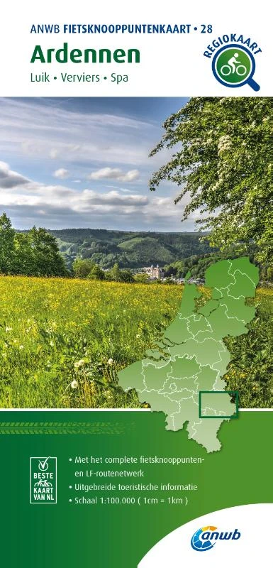 Fietsknooppuntenkaart Ardennen 1:100.000 – ANWB – boek cover