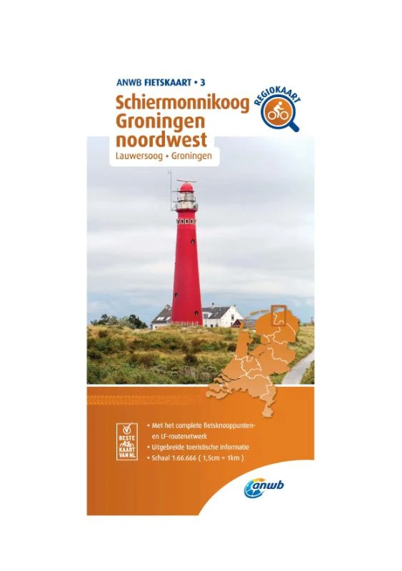 Fietskaart Schiermonnikoog, Groningen noordwest 1:66.666 – ANWB – boek cover