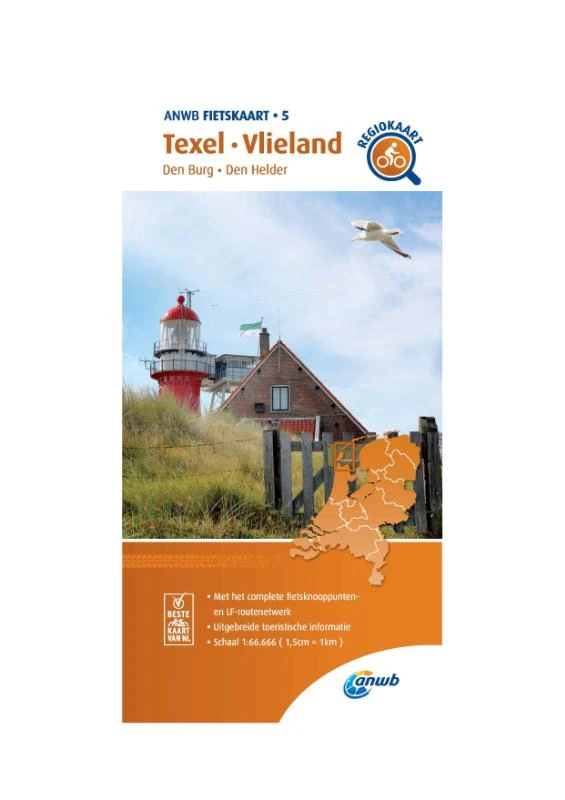Fietskaart Texel, Vlieland 1:66.666 – ANWB – boek cover