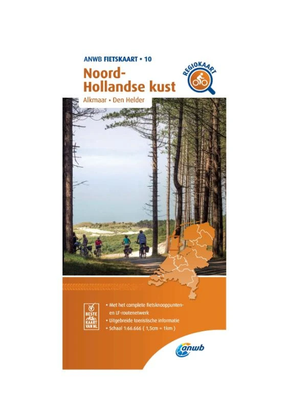 Fietskaart Noord-Hollandse kust 1:66.666 – ANWB – boek cover