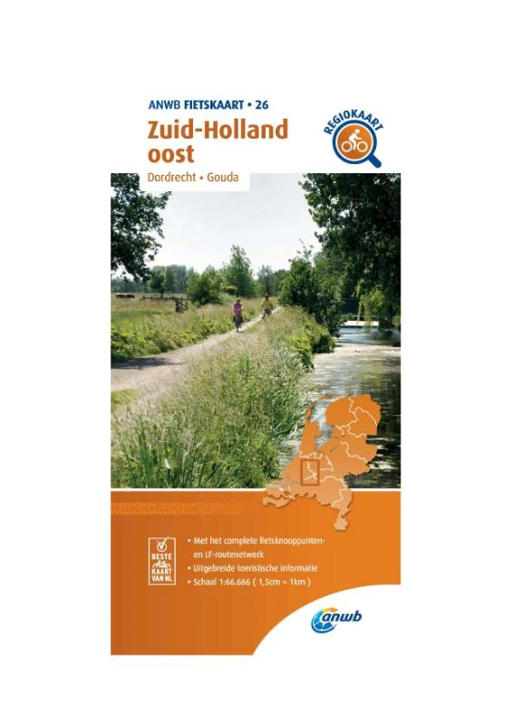 Fietskaart Zuid-Holland oost 1:66.666 – ANWB – boek cover