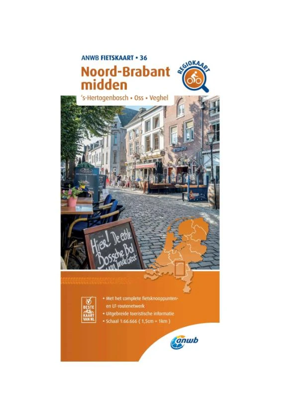 Fietskaart Noord-Brabant midden 1:66.666 – ANWB – boek cover