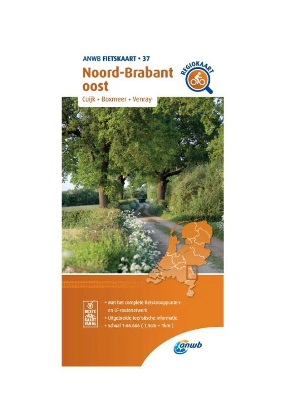 Fietskaart Noord-Brabant oost 1:66.666 – ANWB – boek cover