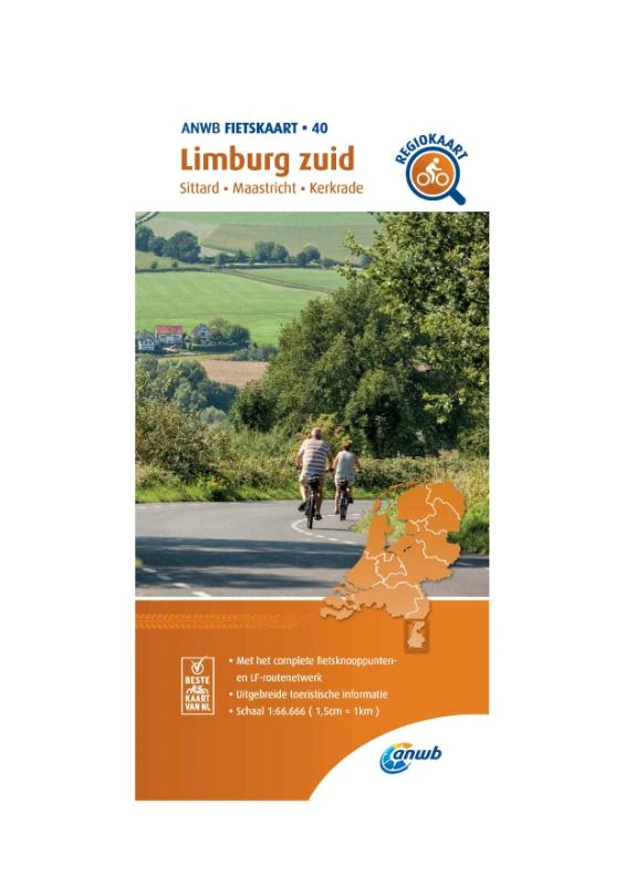 Fietskaart Limburg zuid 1:66.666 – ANWB – boek cover