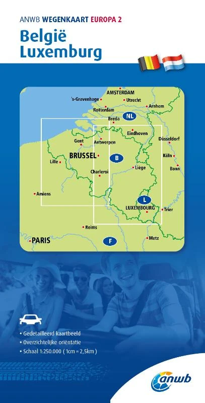 ANWB*Wegenkaart Europa 2. België/Luxemburg