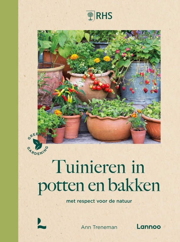 Tuinieren in potten en bakken – Royal Horticultural Society – boek cover