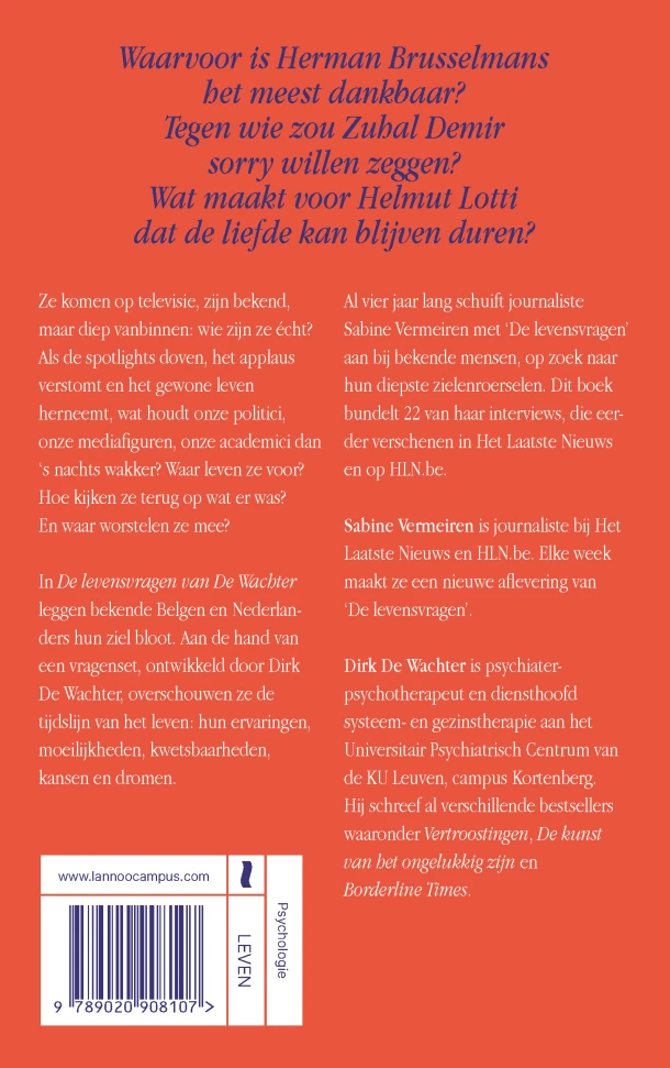 De levensvragen van De Wachter – Sabine Vermeiren – boek cover