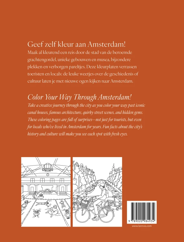 Kleurboek Amsterdam I Coloring Book Amsterdam – Katrien Van Gysegem – boek cover